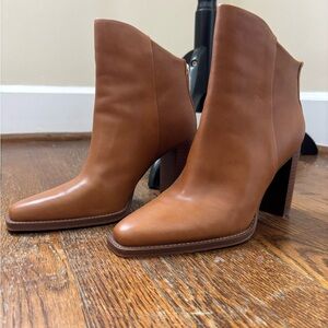 Square Toe Leather Boots